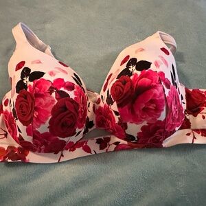 Cacique Floral Red and Pink Bra